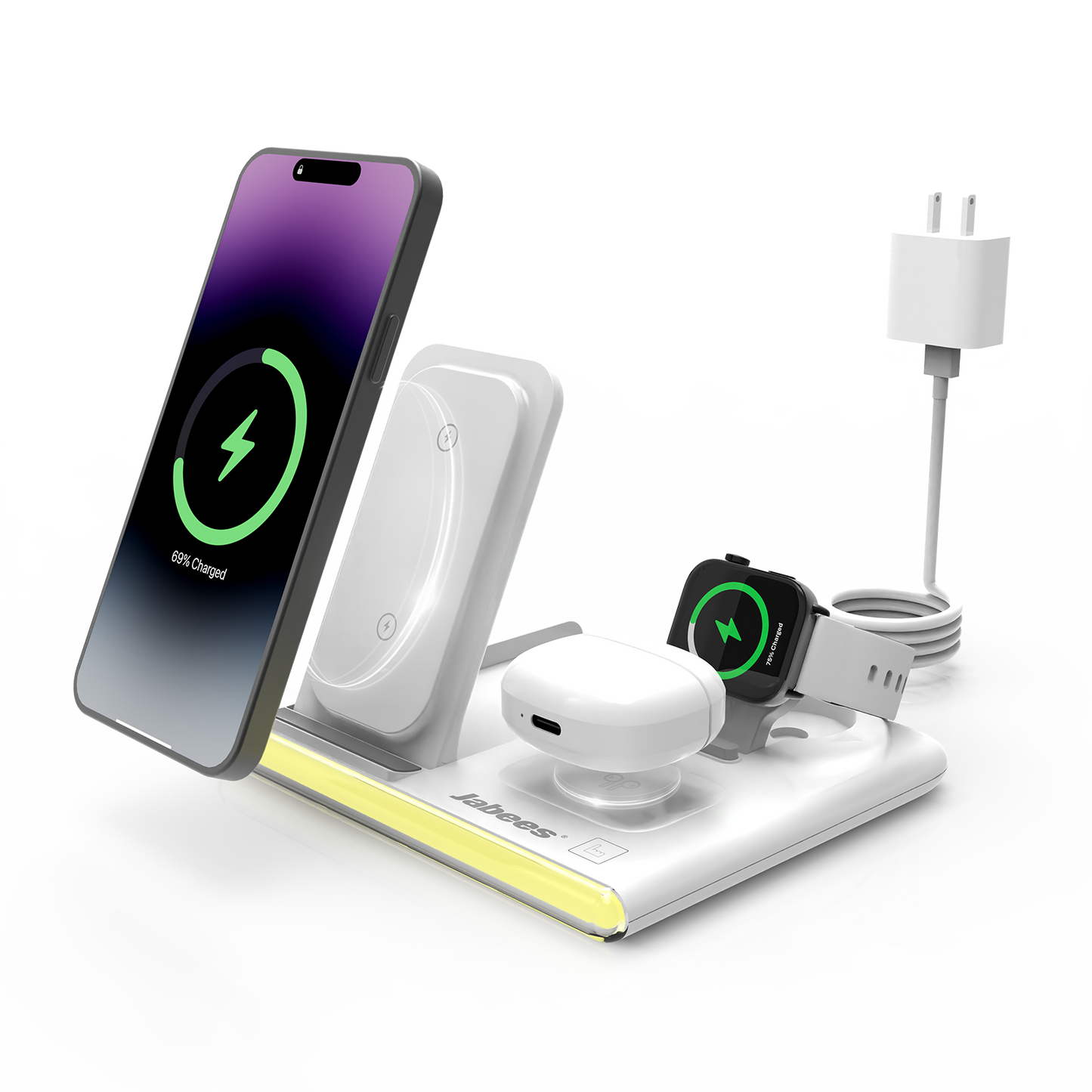 Jabees PowerGlow 4-in-1 Wireless Charging Station